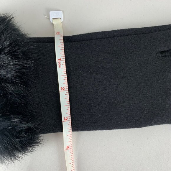 Set of Two Angela William Touchscreen Winter Gloves Faux Fur Trim Black + Brown - Picture 7 of 7